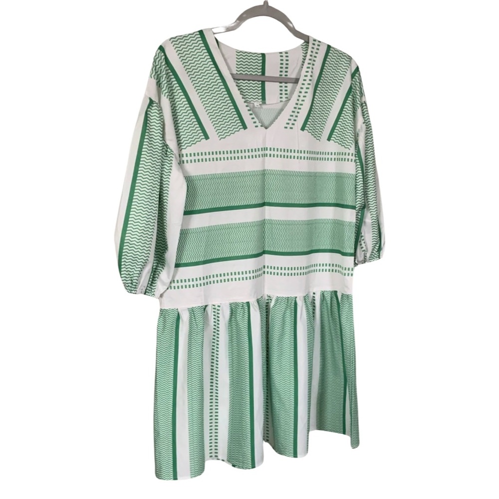 GORGEOUS Solid and striped beach/pool dress